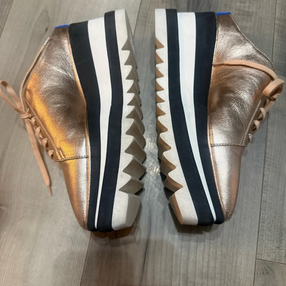 Stella McCartney Metallic Rose Gold ‘Elyse’ Platform Mules - Picture 6 of 11